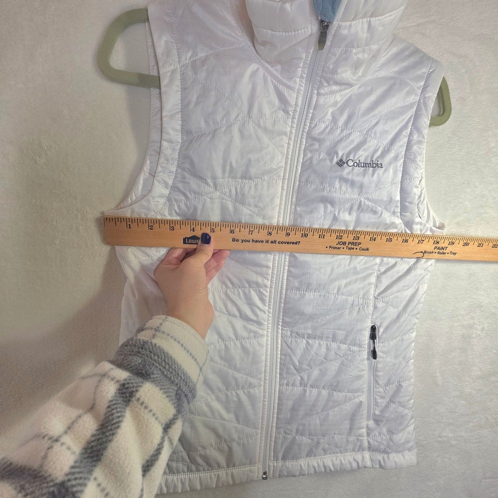 Columbia Omni-Heat White Quilted Puffer Vest Womens Medium Full Zip Insulated - Picture 6 of 16